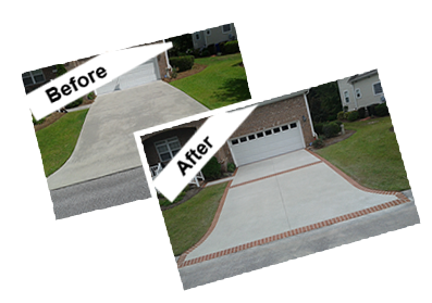 Images of before and after concrete resurfacing services in Wilmington, NC